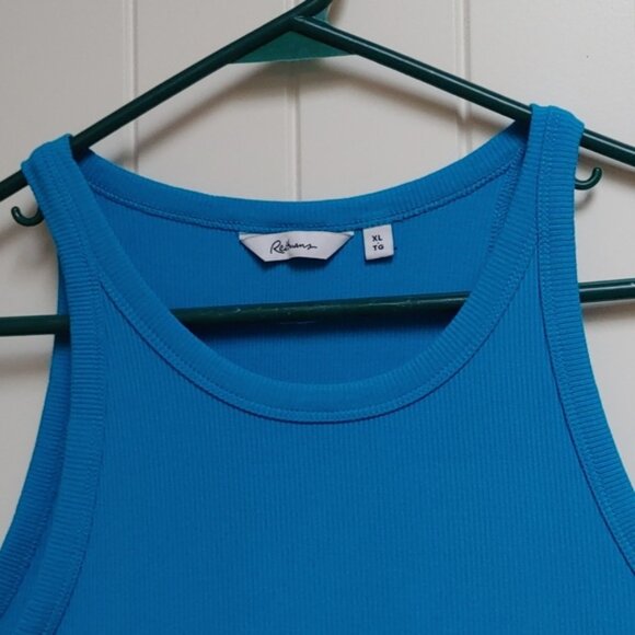 Reitmans bright aqua blue sleeves rib pattern tank top shirt size XL - Picture 2 of 5